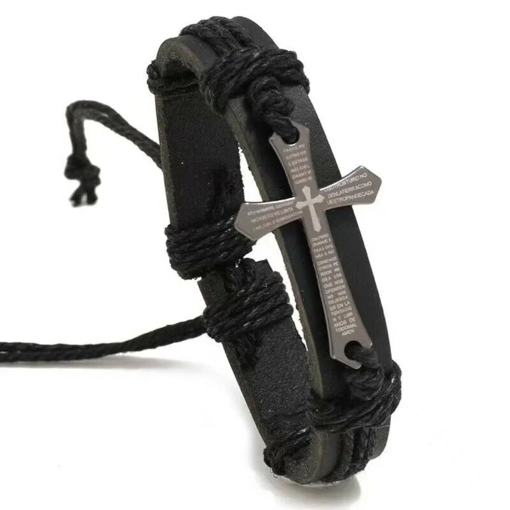 Cross Prayer Bible Text Wristband bracelet